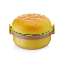 Burger Shape Lunch Box – Double Layer 1000ml Food Container with 2 Spoons for Kids