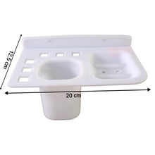 3in1 Wall Mounted Multi-Compartment Toothbrush & Soap Holder with Cup (1 Pc)